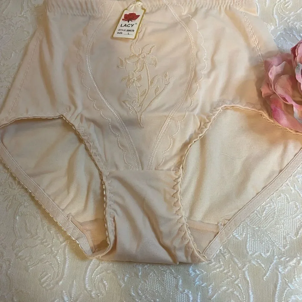 Lacy assorted embroidery design print Underwear L